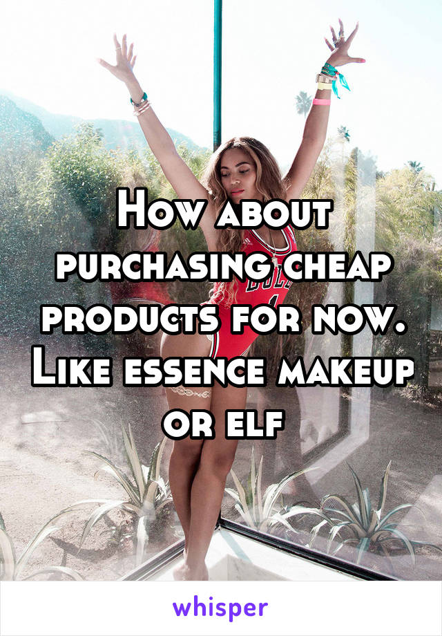 How about purchasing cheap products for now. Like essence makeup or elf