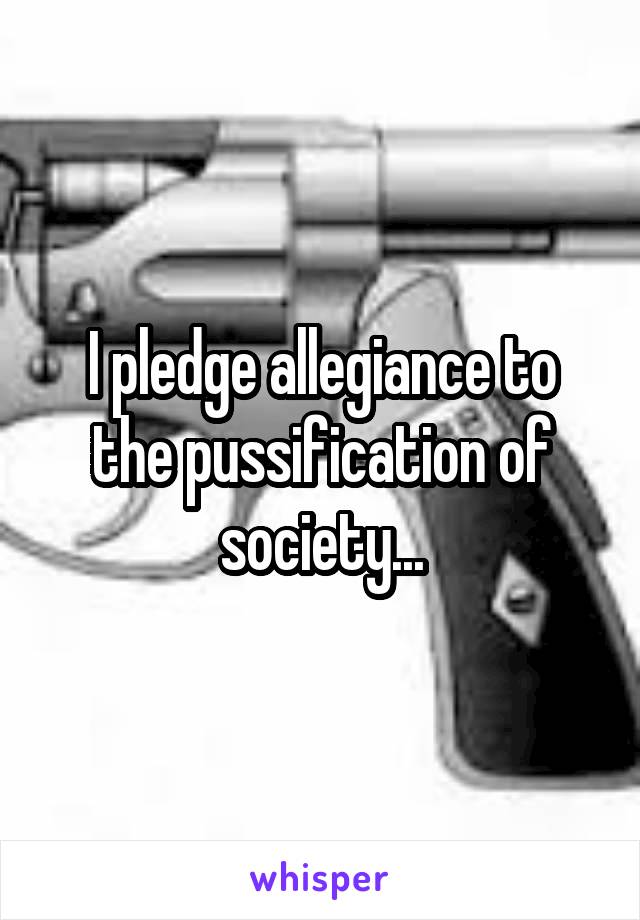 I pledge allegiance to the pussification of society...