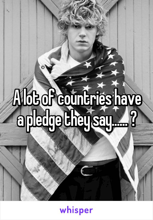 A lot of countries have a pledge they say...... 😂