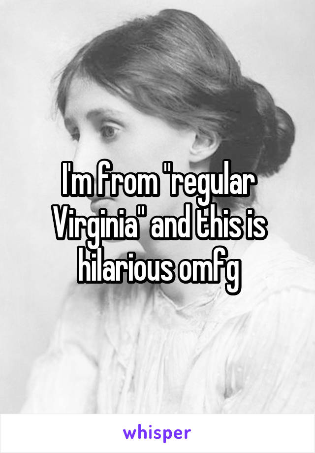 I'm from "regular Virginia" and this is hilarious omfg