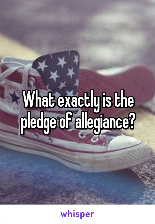 What exactly is the pledge of allegiance?