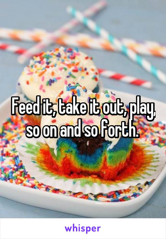 Feed it, take it out, play, so on and so forth. 