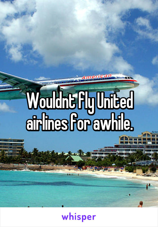 Wouldnt fly United airlines for awhile.