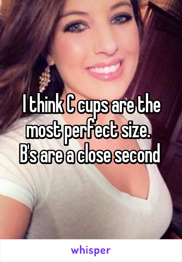 I think C cups are the most perfect size.  
B's are a close second 