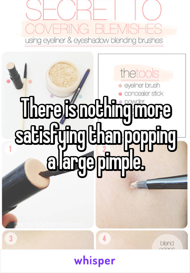 There is nothing more satisfying than popping a large pimple.