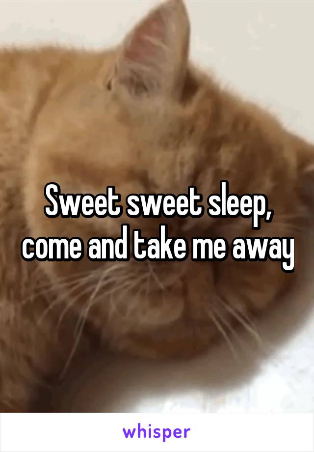 Sweet sweet sleep, come and take me away