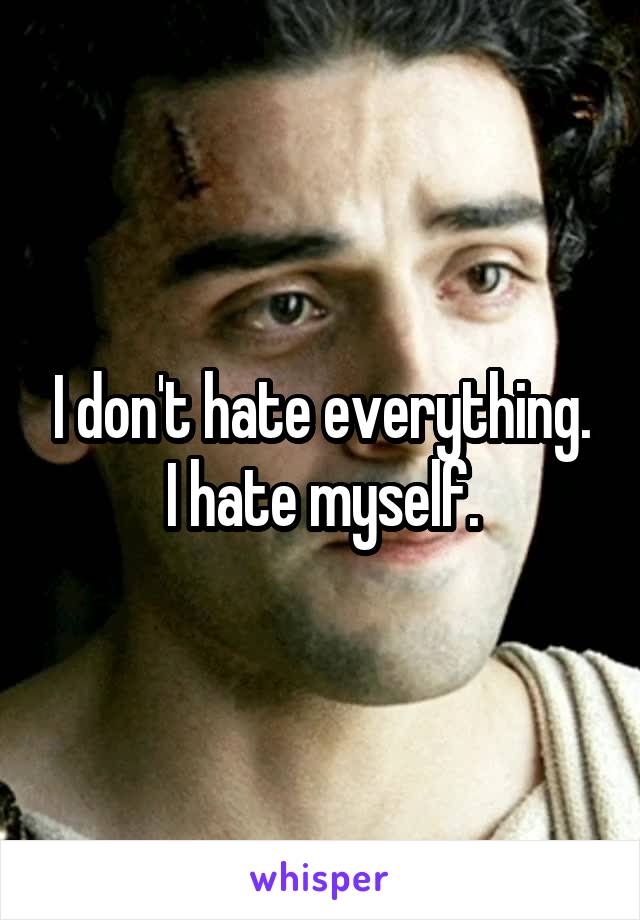 I don't hate everything. I hate myself.