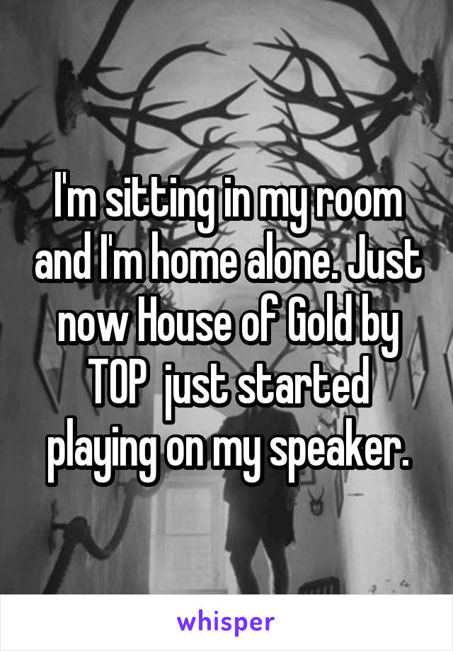 I'm sitting in my room and I'm home alone. Just now House of Gold by TOP  just started playing on my speaker.