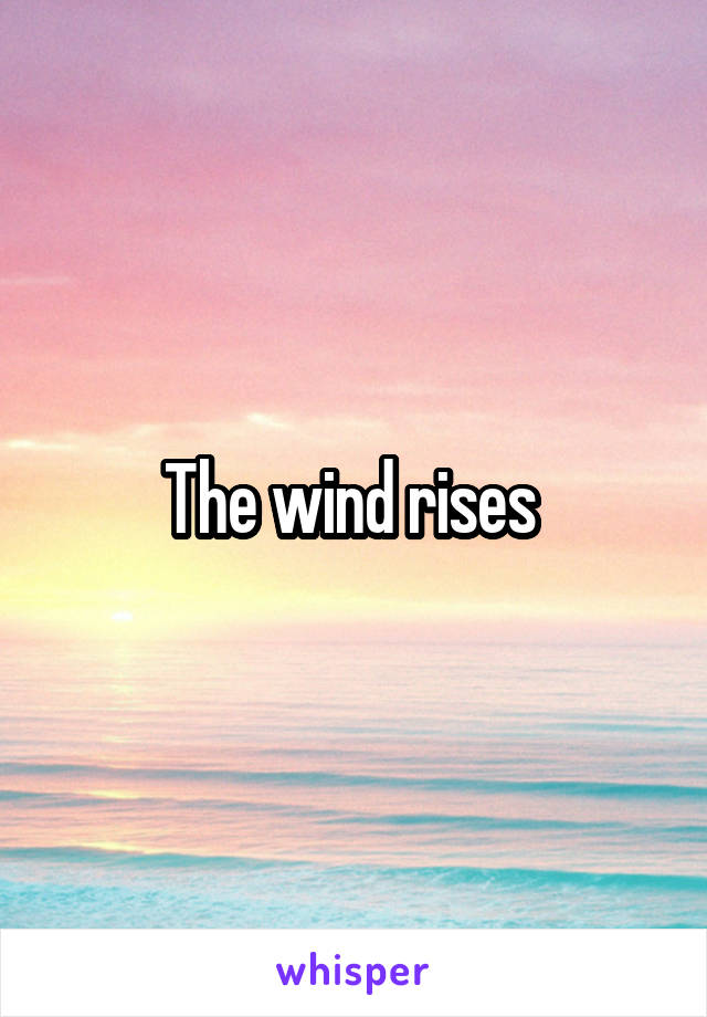 The wind rises 