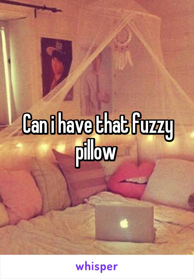 Can i have that fuzzy pillow 