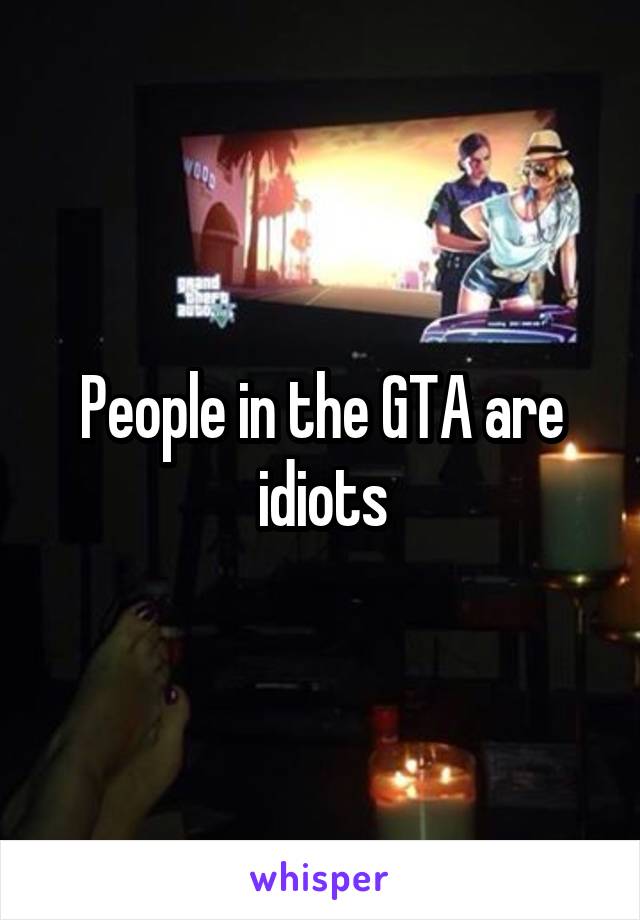 People in the GTA are idiots