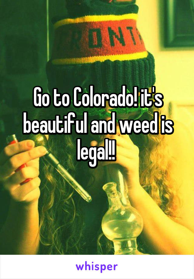 Go to Colorado! it's beautiful and weed is legal!! 
