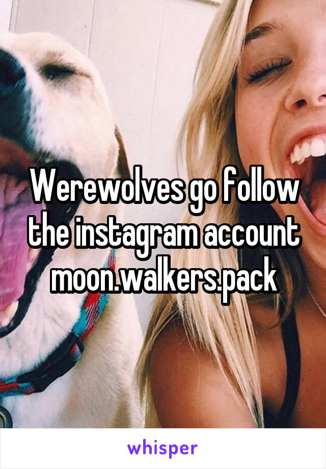 Werewolves go follow the instagram account moon.walkers.pack