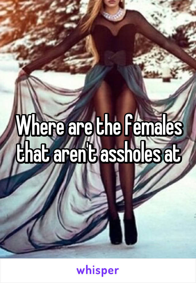 Where are the females that aren't assholes at