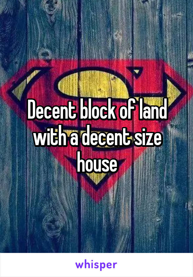 Decent block of land with a decent size house