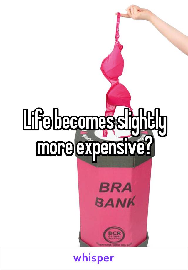 Life becomes slightly more expensive?