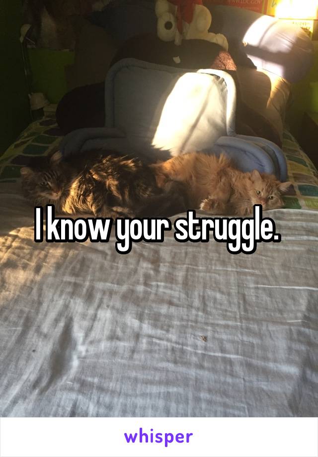 I know your struggle. 