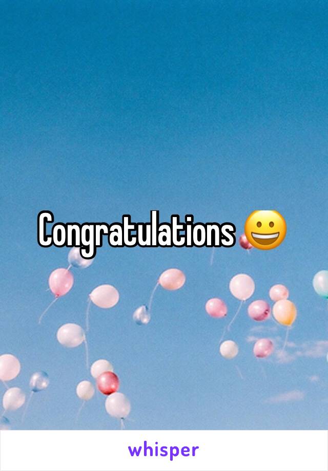 Congratulations 😀