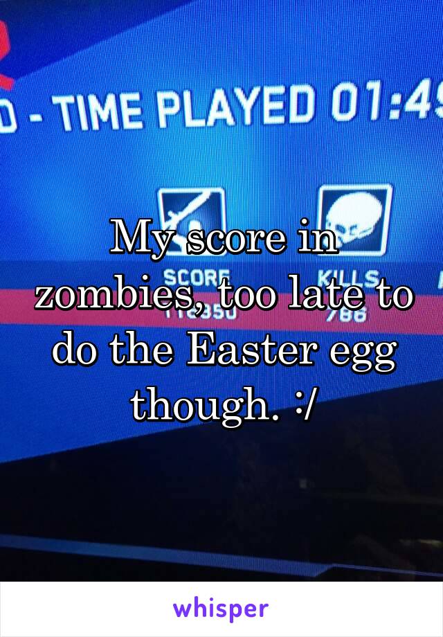 My score in zombies, too late to do the Easter egg though. :/