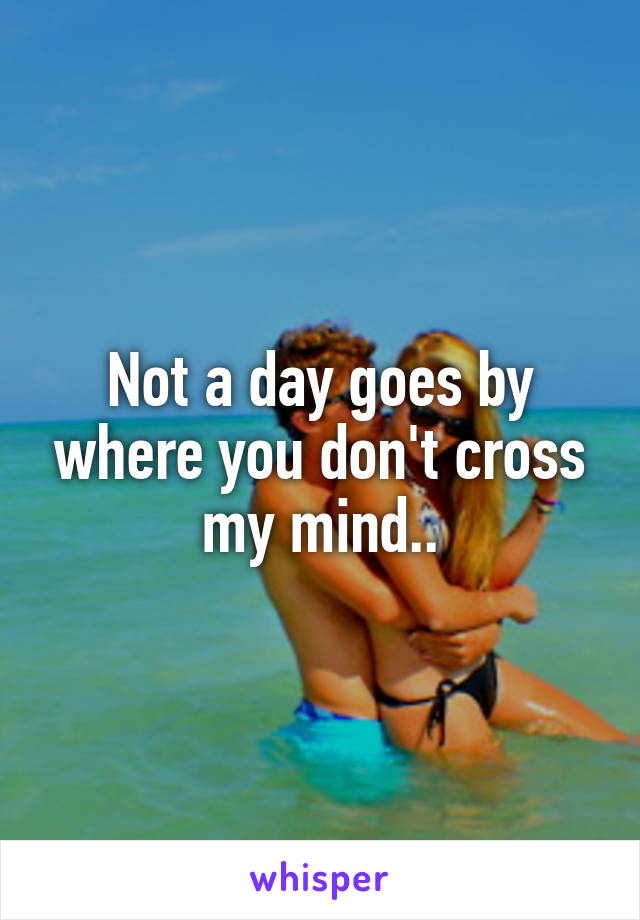 Not a day goes by where you don't cross my mind..