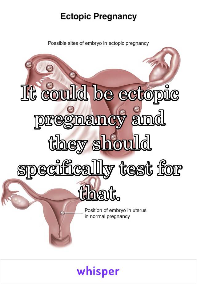 It could be ectopic pregnancy and they should specifically test for that.