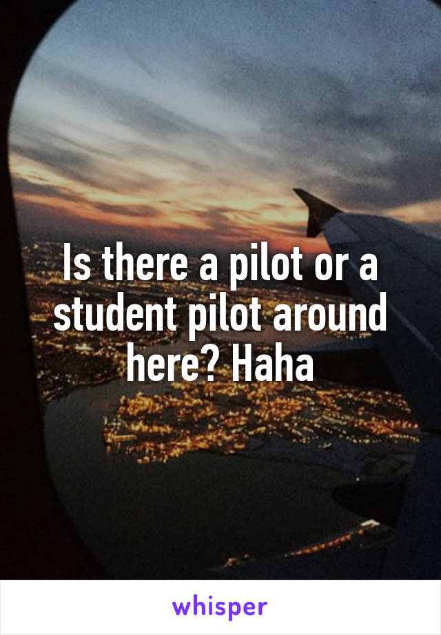 Is there a pilot or a student pilot around here? Haha