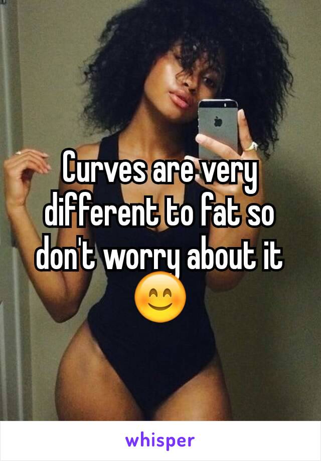 Curves are very different to fat so don't worry about it 😊