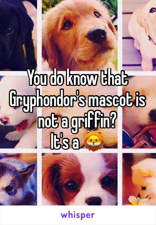 You do know that Gryphondor's mascot is not a griffin?
It's a 🦁 