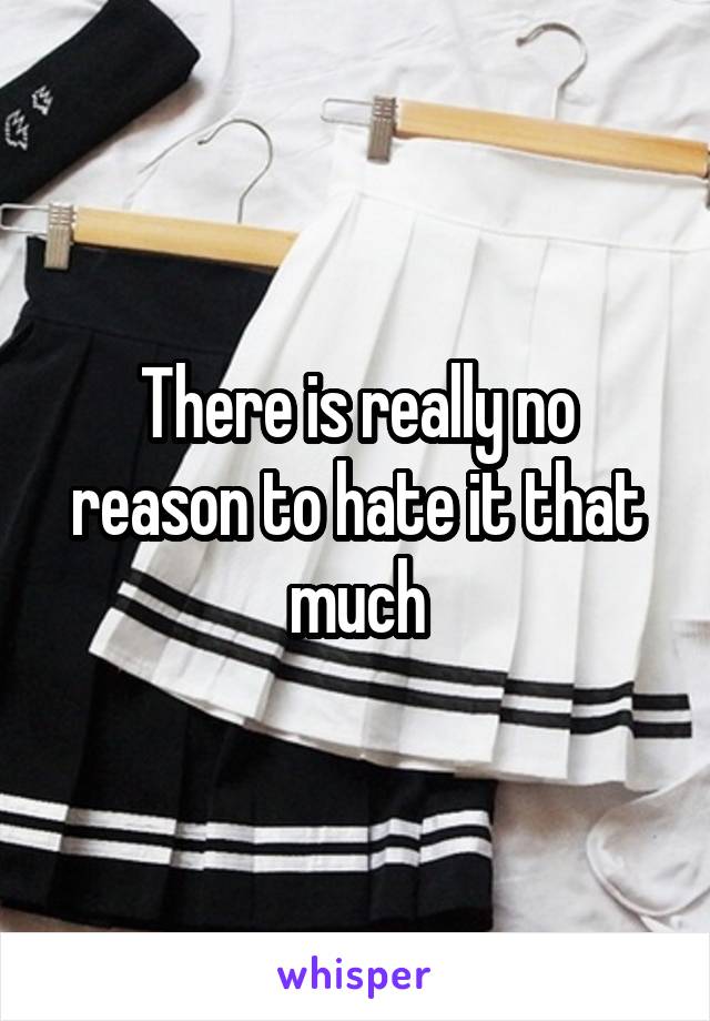 There is really no reason to hate it that much