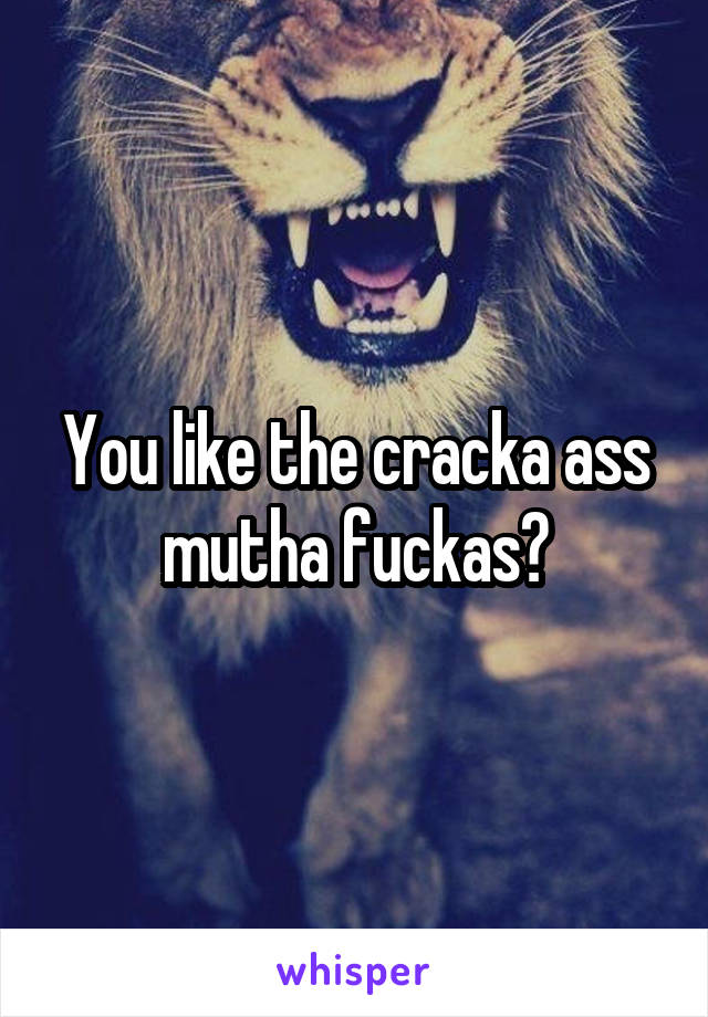 You like the cracka ass mutha fuckas?