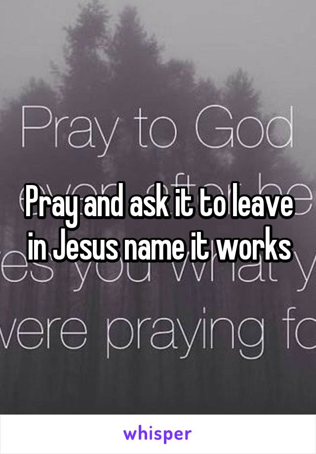 Pray and ask it to leave in Jesus name it works