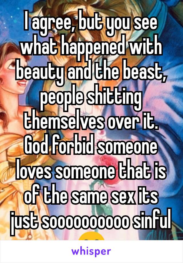 I agree, but you see what happened with beauty and the beast, people shitting themselves over it. God forbid someone loves someone that is of the same sex its just soooooooooo sinful 😂