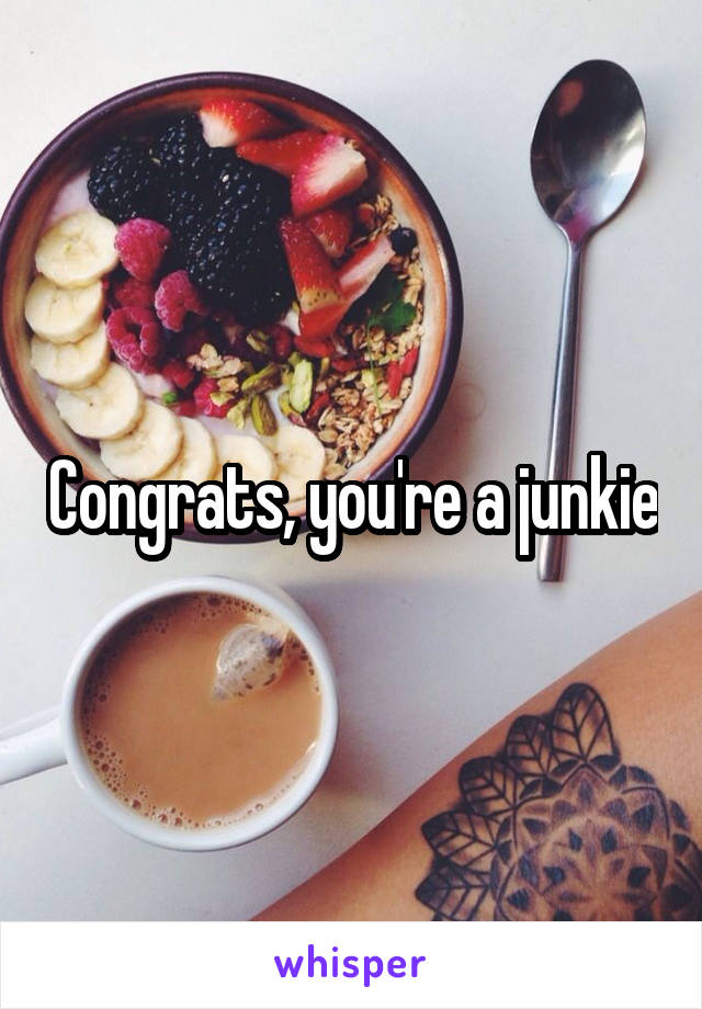 Congrats, you're a junkie