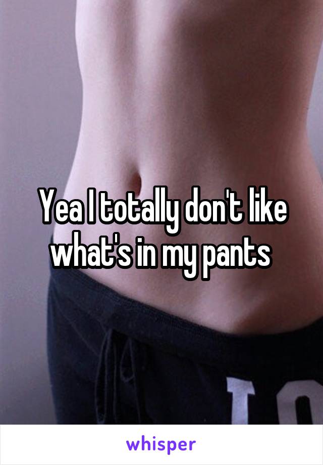 Yea I totally don't like what's in my pants 