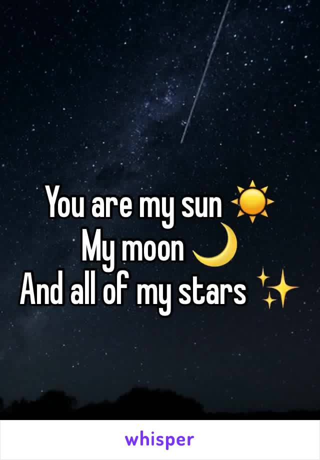 
You are my sun ☀️ 
My moon 🌙 
And all of my stars ✨ 