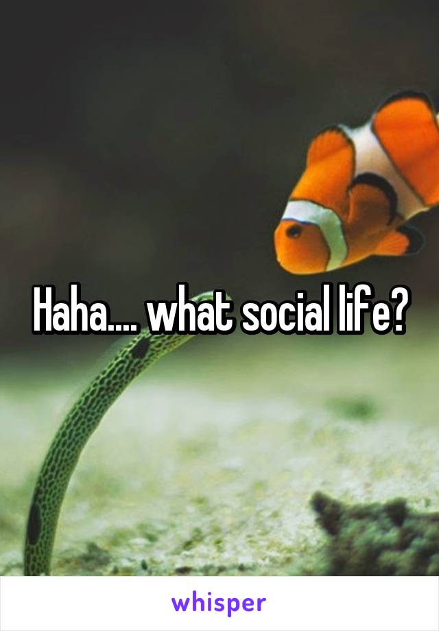 Haha.... what social life?