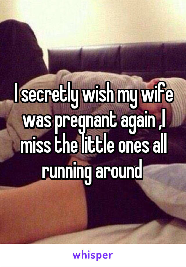 I secretly wish my wife was pregnant again ,I miss the little ones all running around 