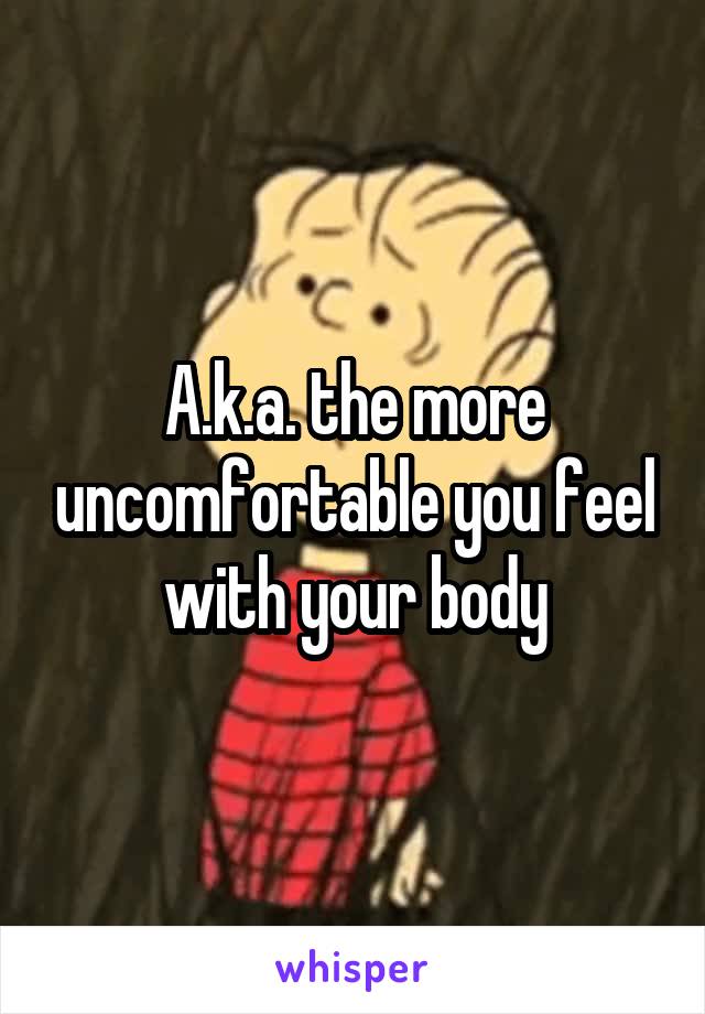 A.k.a. the more uncomfortable you feel with your body