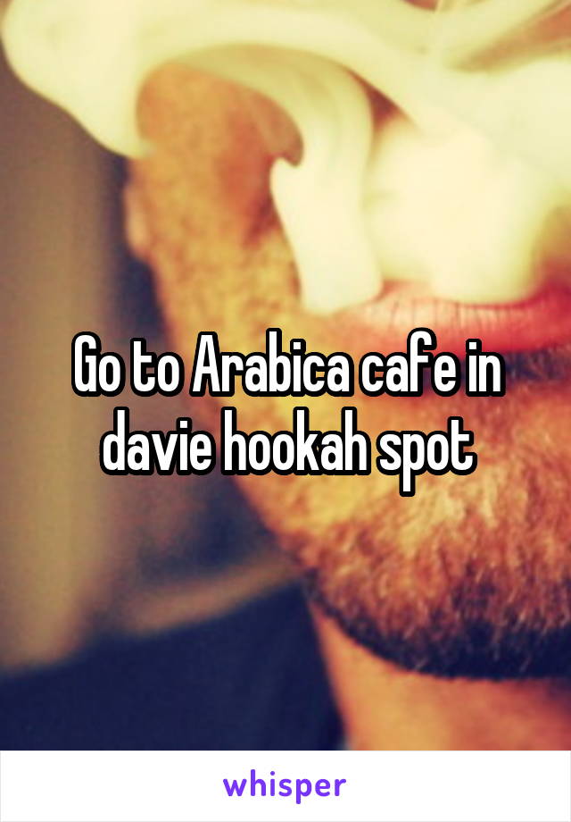 Go to Arabica cafe in davie hookah spot