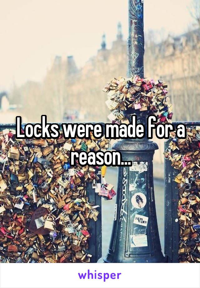 Locks were made for a reason...