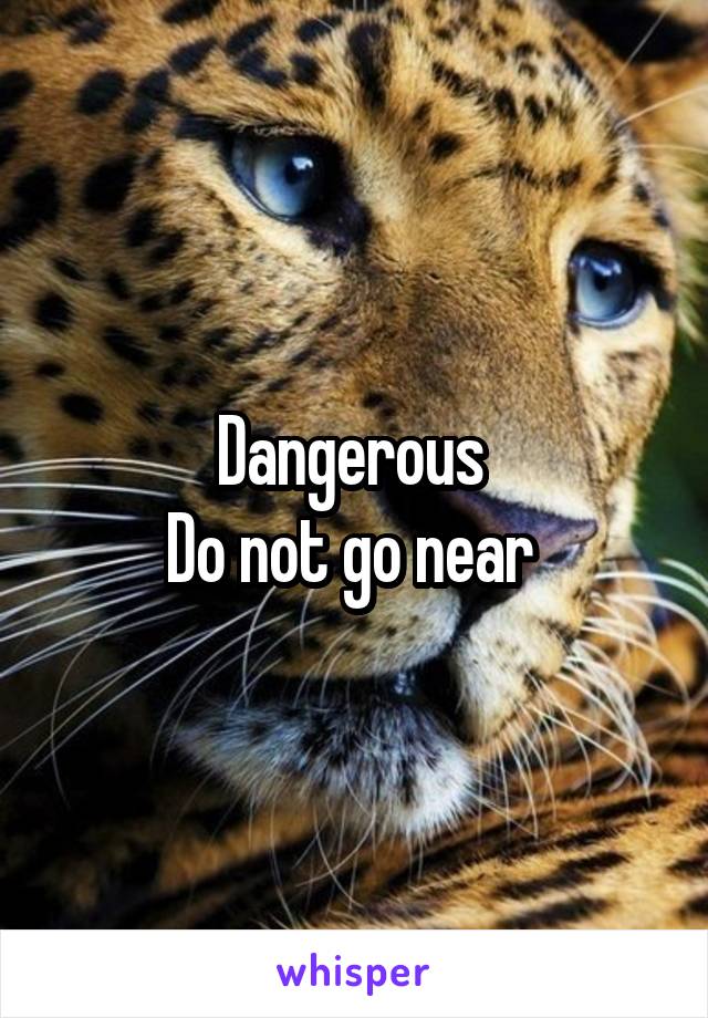 
Dangerous 
Do not go near 