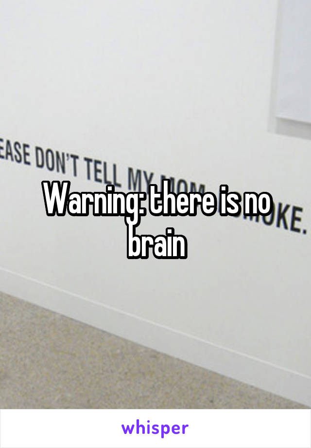 Warning: there is no brain