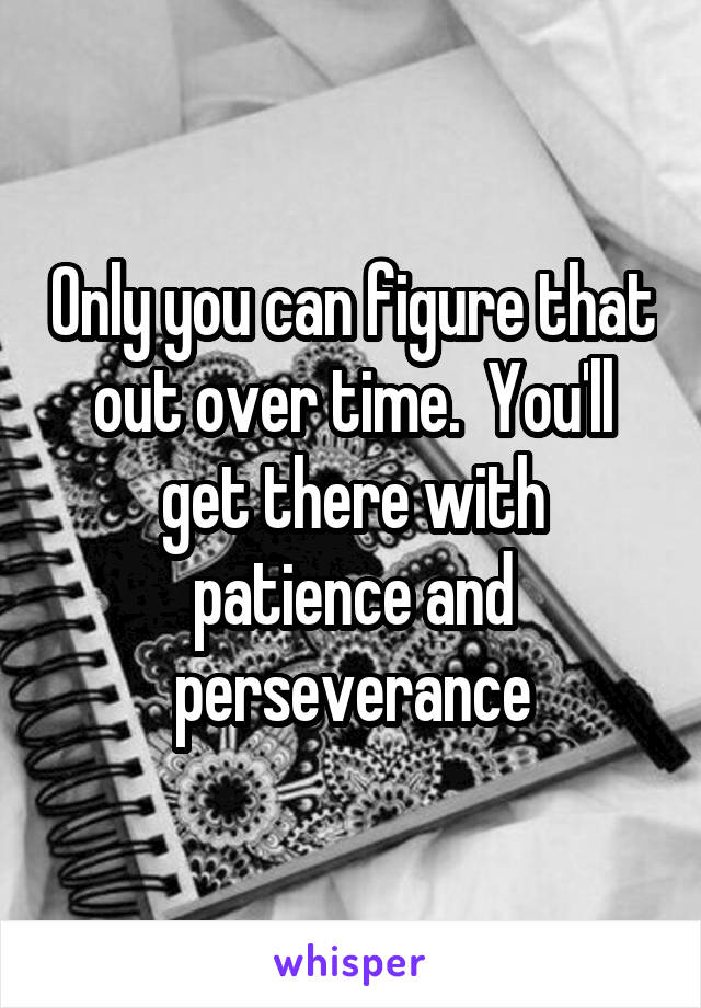 Only you can figure that out over time.  You'll get there with patience and perseverance