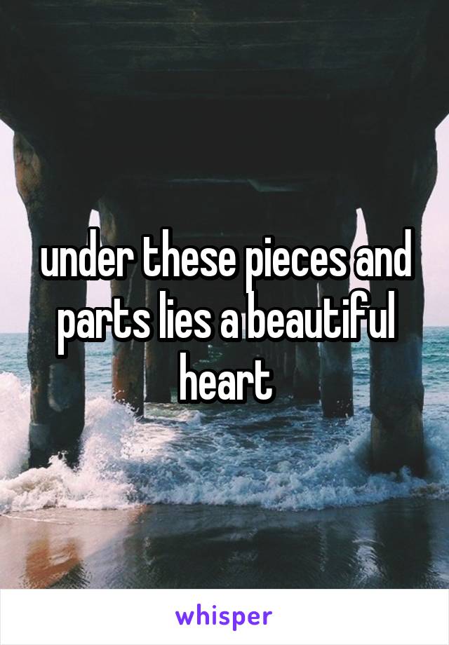 under these pieces and parts lies a beautiful heart