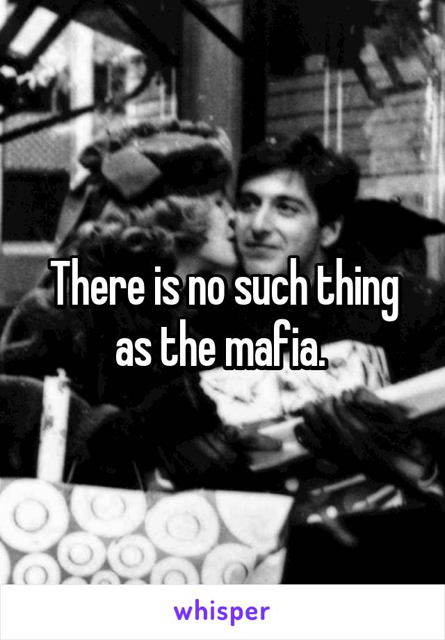 There is no such thing as the mafia. 