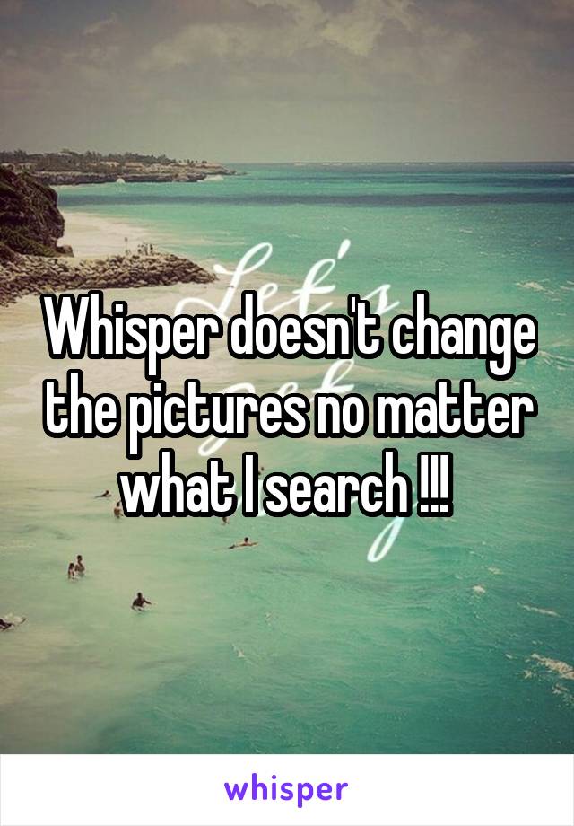 Whisper doesn't change the pictures no matter what I search !!! 