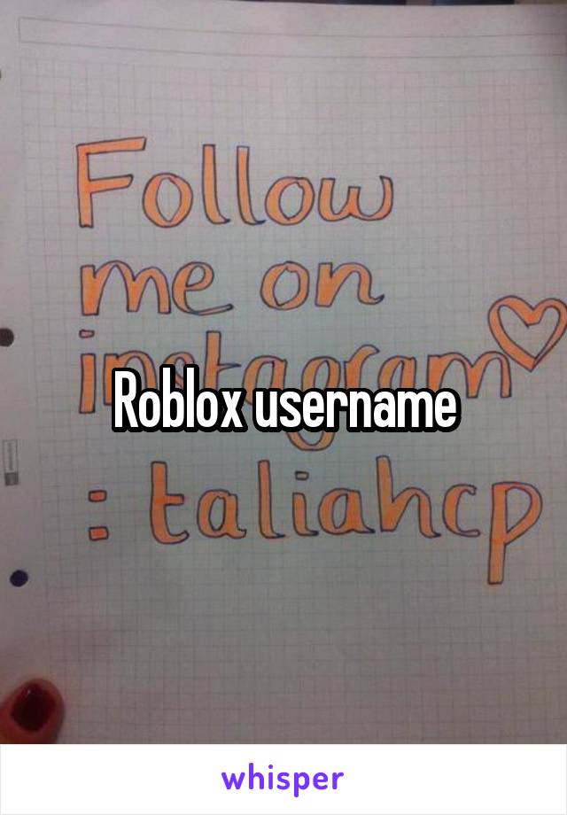 Roblox username