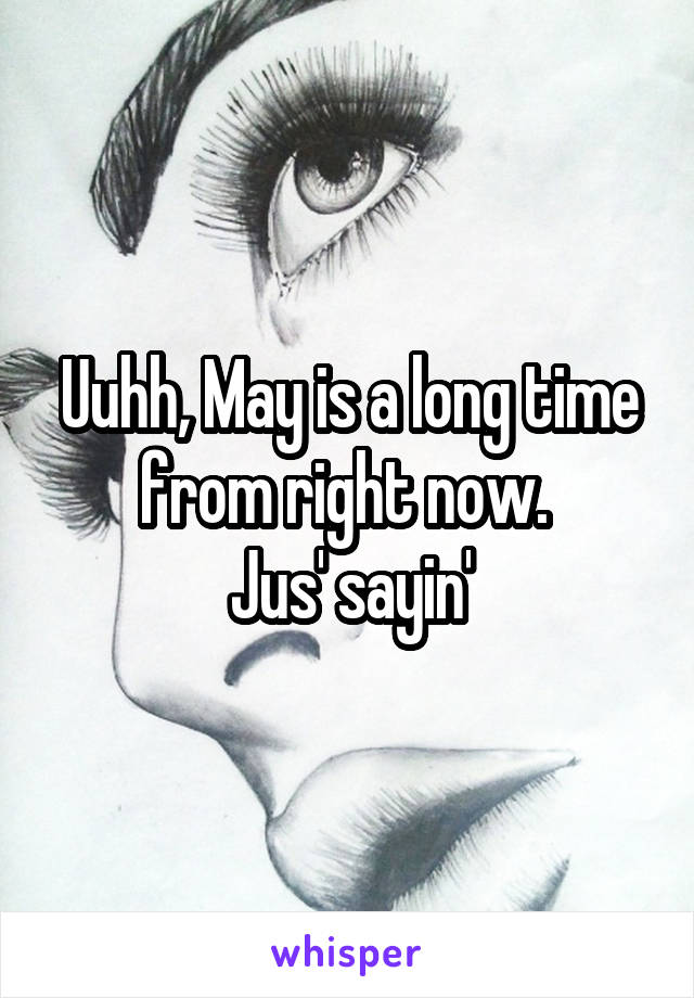 
Uuhh, May is a long time from right now. 
Jus' sayin'