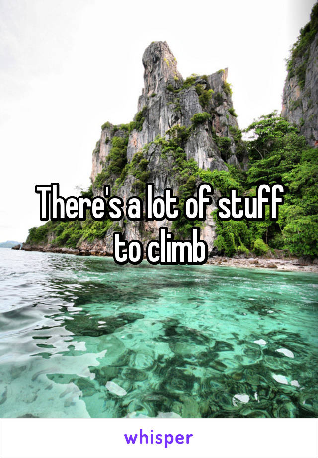 There's a lot of stuff to climb