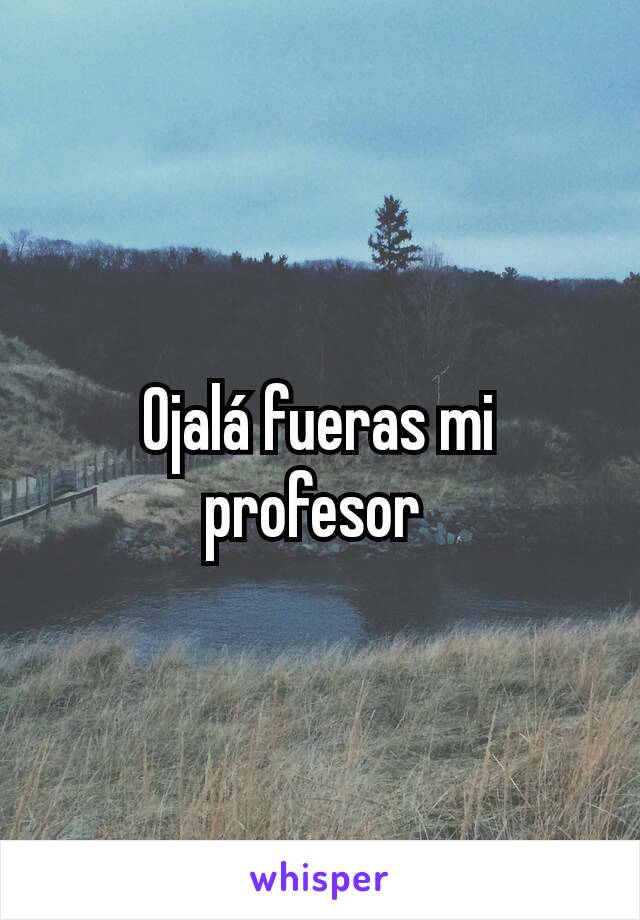 Ojalá fueras mi profesor 